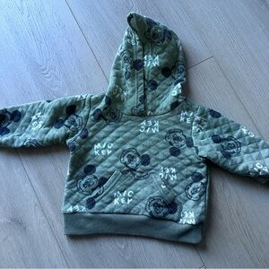 Mickey Mouse Green Baby 6-9 months Green Quilted Hoodie